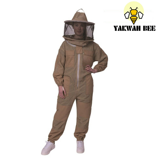 Brown Beekeeping Suit Medicated 3 Layer Bee Suit