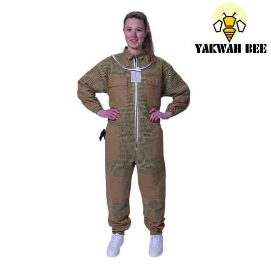 Medicated Brown Ventilated Bee Suit For Beekeepers